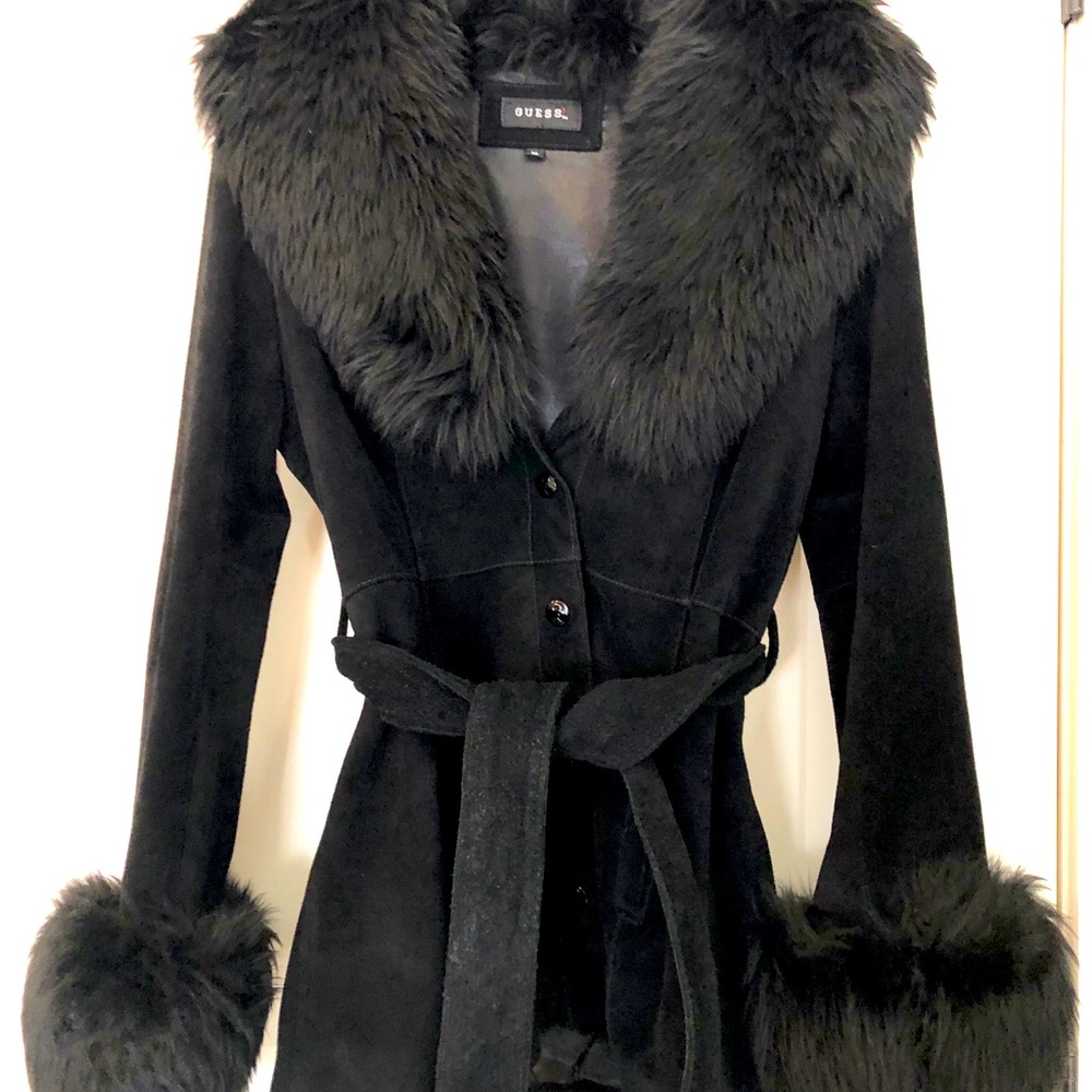 Leather coat by Guess